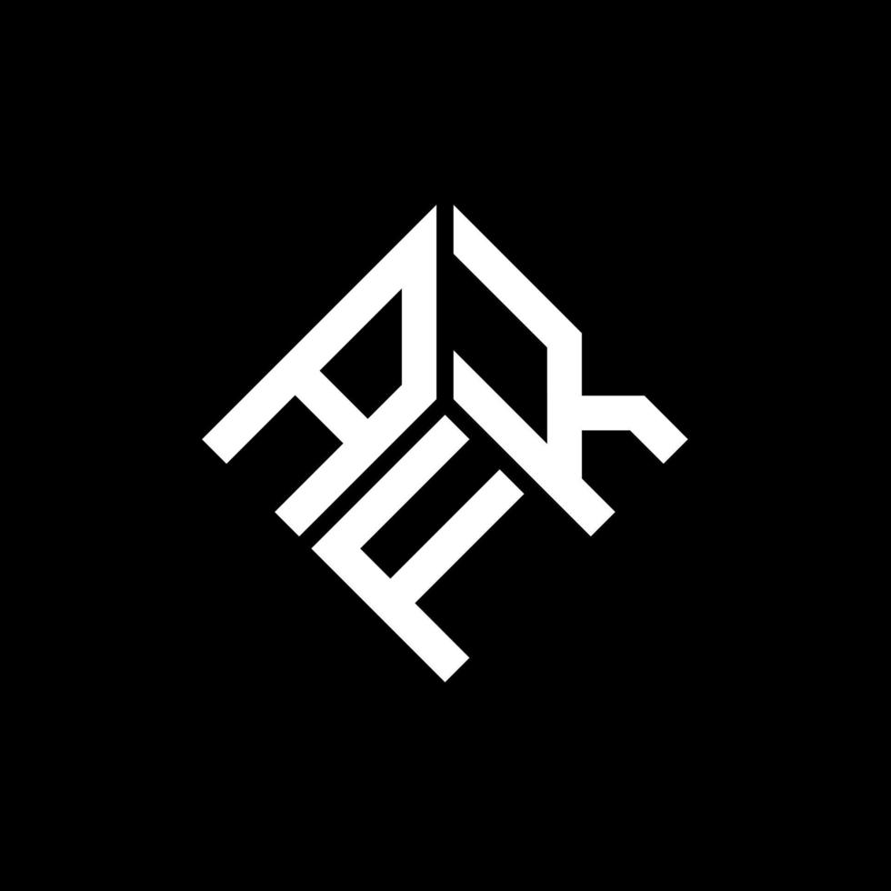 création de logo de lettre afk sur fond noir. concept de logo de lettre initiales créatives afk. conception de lettre afk. vecteur