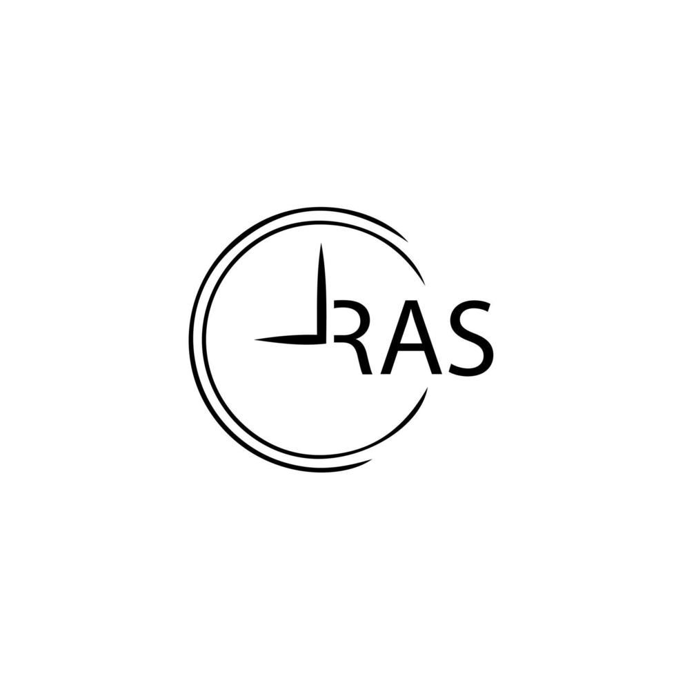 création de logo de lettre ras sur fond blanc. concept de logo de lettre initiales créatives ras. conception de lettre ras. vecteur