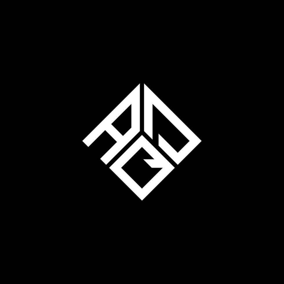 création de logo de lettre aqd sur fond noir. concept de logo de lettre initiales créatives aqd. conception de lettre aqd. vecteur