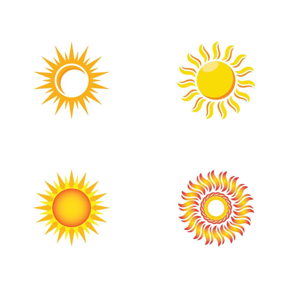 soleil, vecteur, illustration, icône, logo vecteur