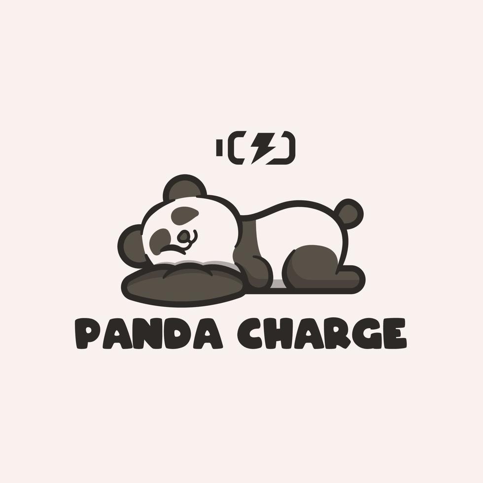 illustration de couchage panda mignon au design plat vecteur