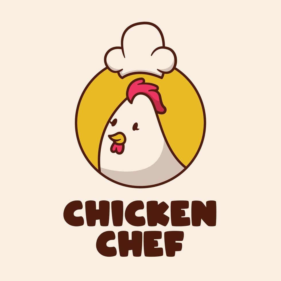 mascotte de logo de poulet amusant et mignon vecteur