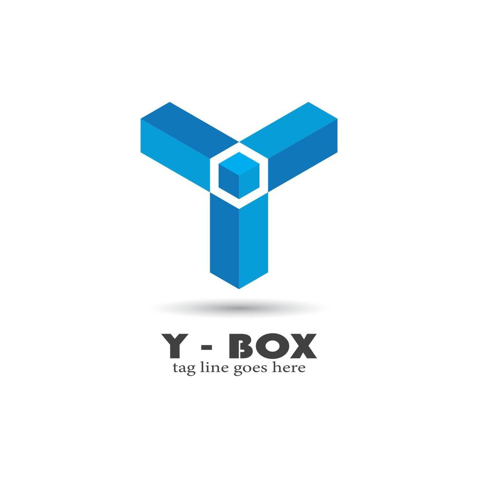 lettre y et logo de type boîte, illustration vectorielle vecteur