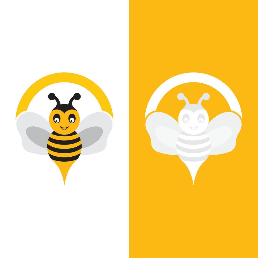 illustration d'icône vectorielle logo abeille vecteur