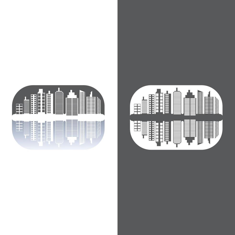 illustration de skyline de la ville moderne au design plat vecteur