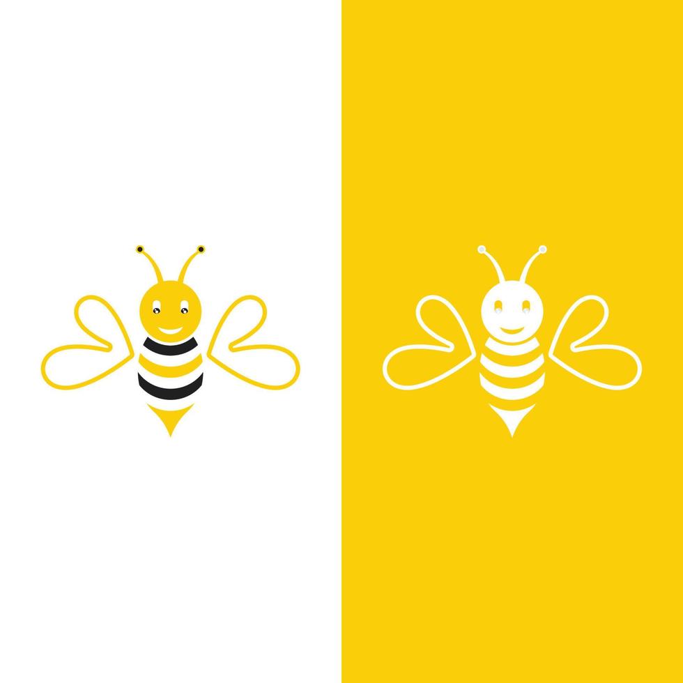 illustration d'icône vectorielle logo abeille vecteur