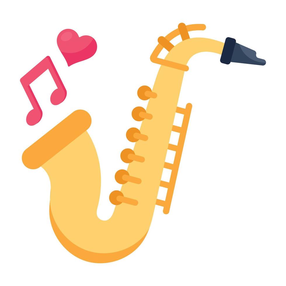 télécharger l'icône plate premium du saxophone vecteur