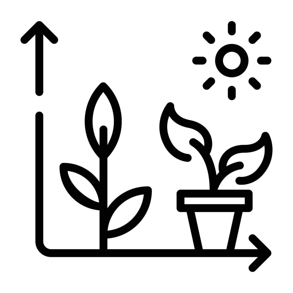 icône de doodle à la mode de la photosynthèse vecteur