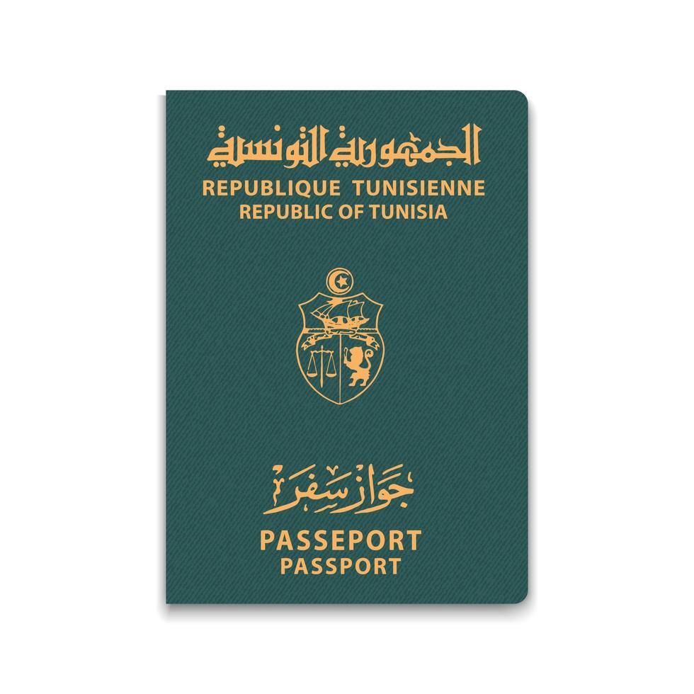 passeport tunisien. modèle d'identification de citoyen. vecteur