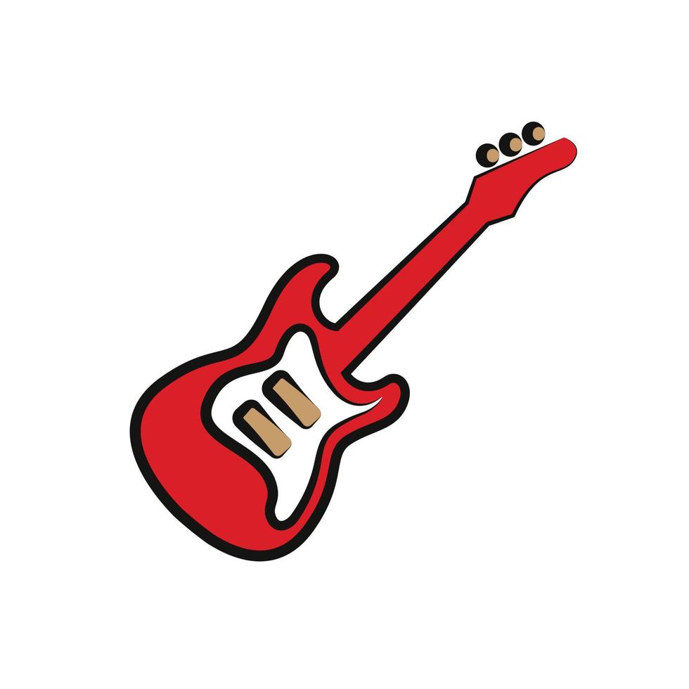 illustration du logo vectoriel de l'icône de la guitare. adapté à la conception web, au logo, à l'application.