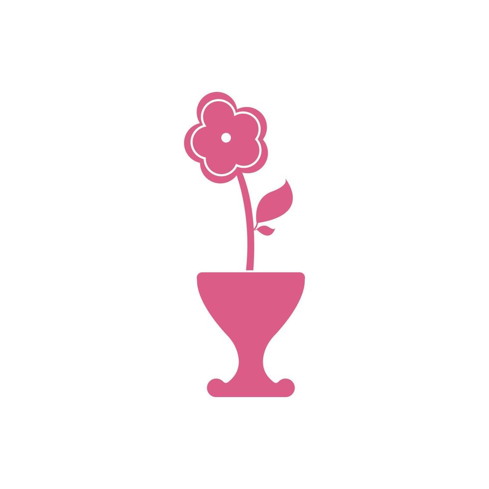 logo de vase à fleurs vecteur