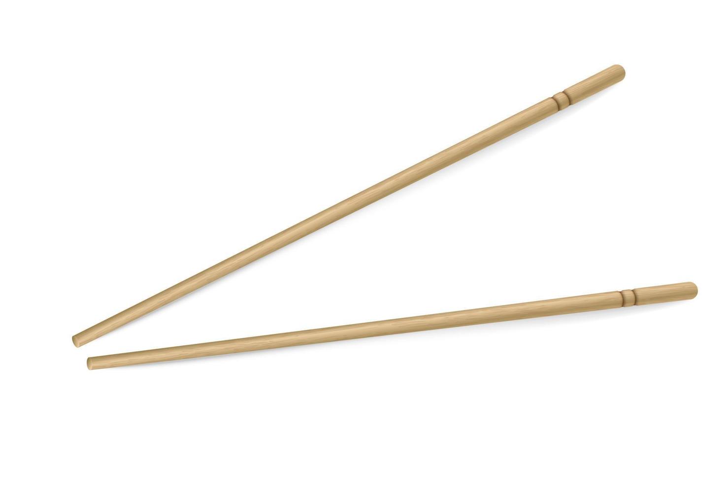 bâtons de bambou réalistes de vecteur. deux baguettes. conception du thème de la nourriture vecteur