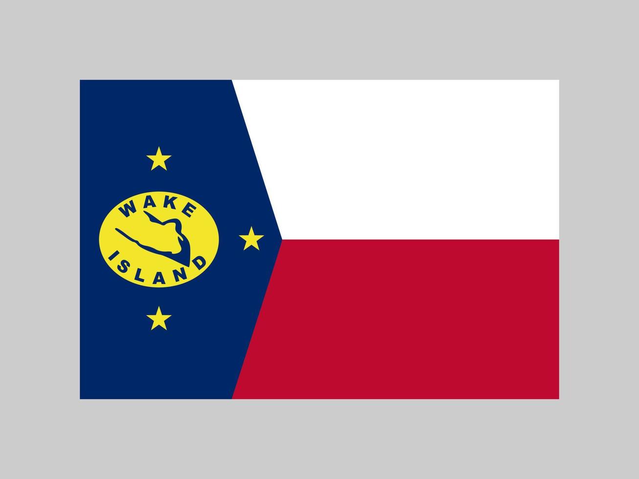 drapeau de l'île de wake, couleurs et proportions officielles. illustration vectorielle. vecteur
