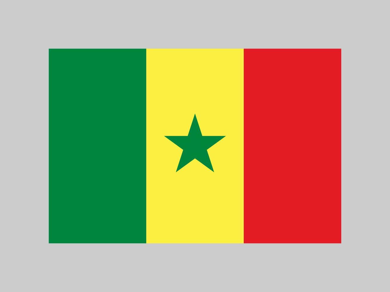 drapeau sénégal, couleurs officielles et proportion. illustration vectorielle. vecteur