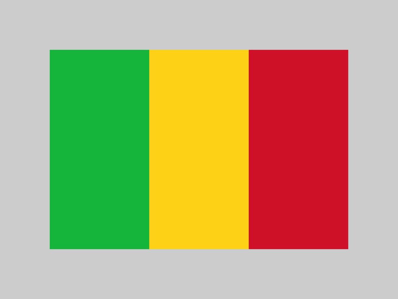 drapeau du mali, couleurs officielles et proportion. illustration vectorielle. vecteur