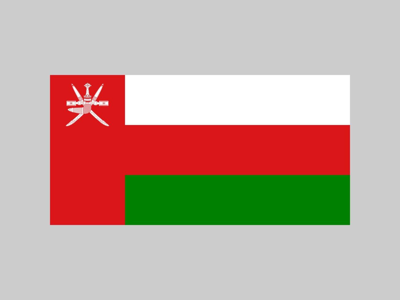 drapeau d'oman, couleurs officielles et proportion. illustration vectorielle. vecteur