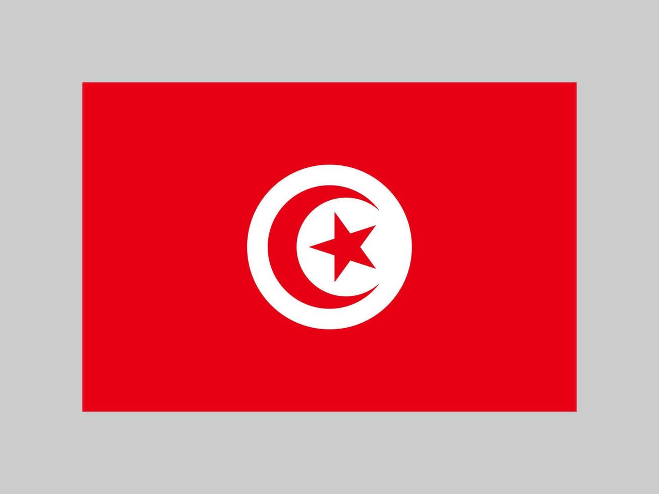 drapeau tunisien, couleurs officielles et proportion. illustration vectorielle. vecteur