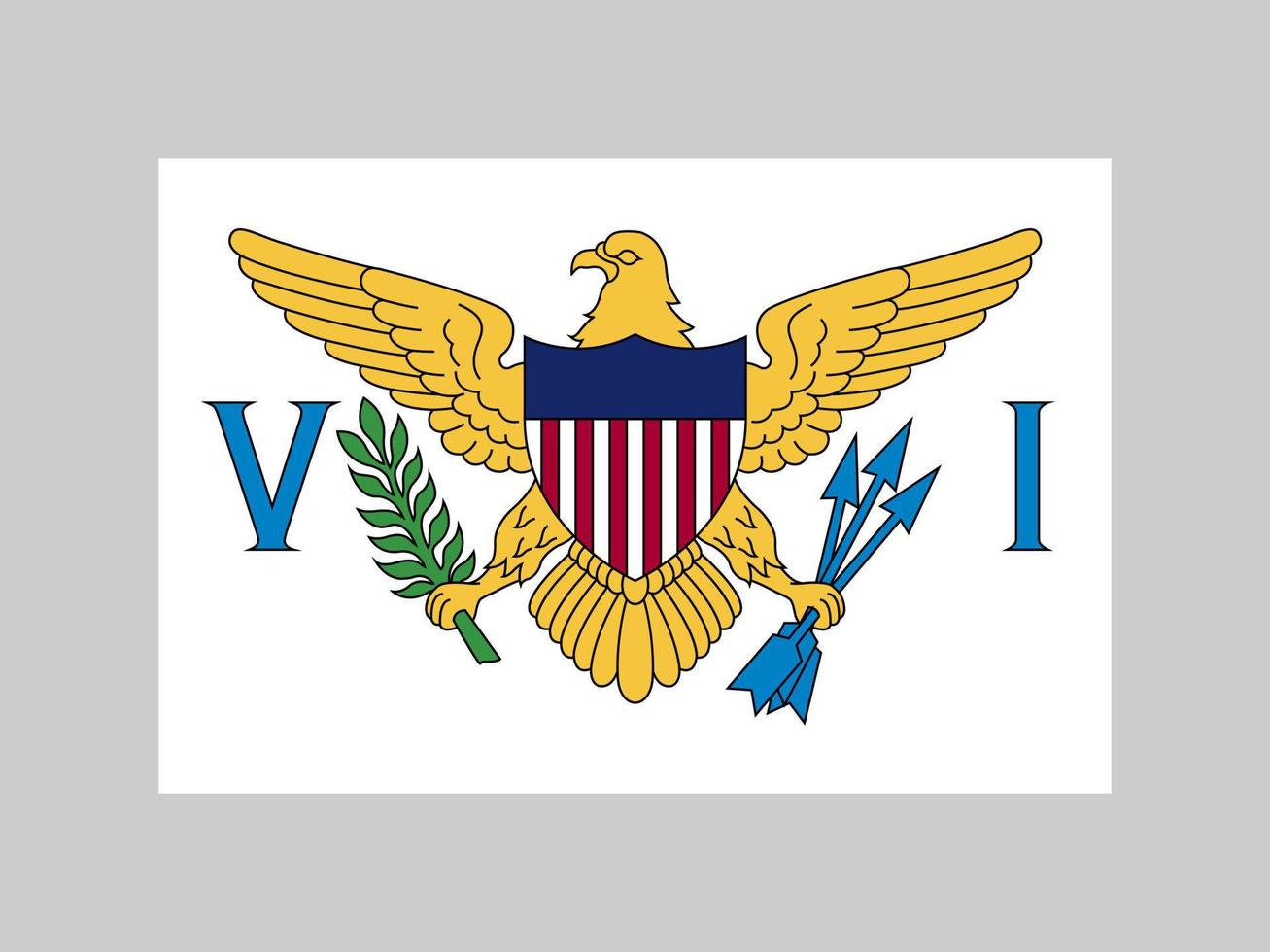 drapeau des îles vierges, couleurs officielles et proportion. illustration vectorielle. vecteur