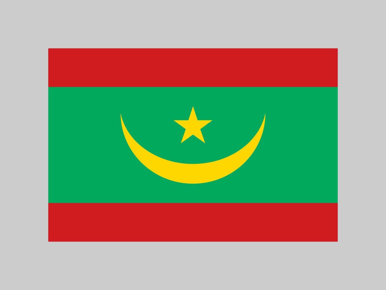 drapeau de la mauritanie, couleurs officielles et proportion. illustration vectorielle. vecteur