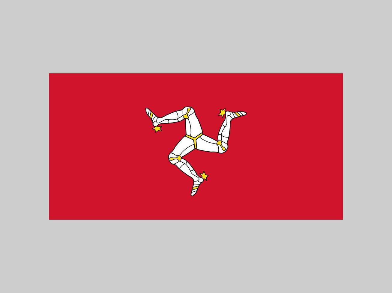 drapeau de l'île de mann, couleurs officielles et proportion. illustration vectorielle. vecteur