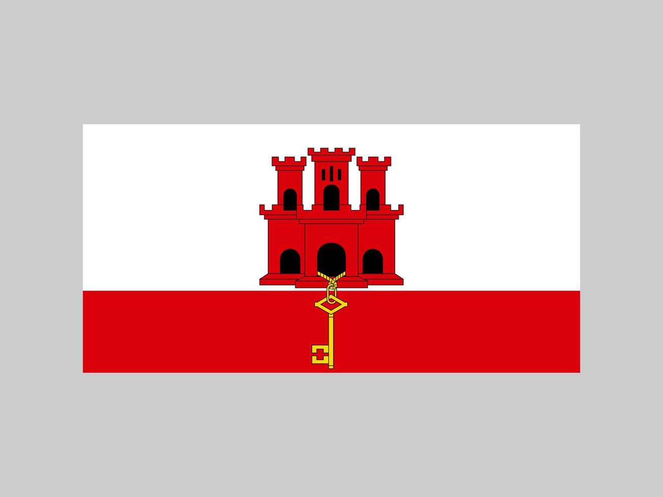 drapeau de gibraltar, couleurs officielles et proportion. illustration vectorielle. vecteur