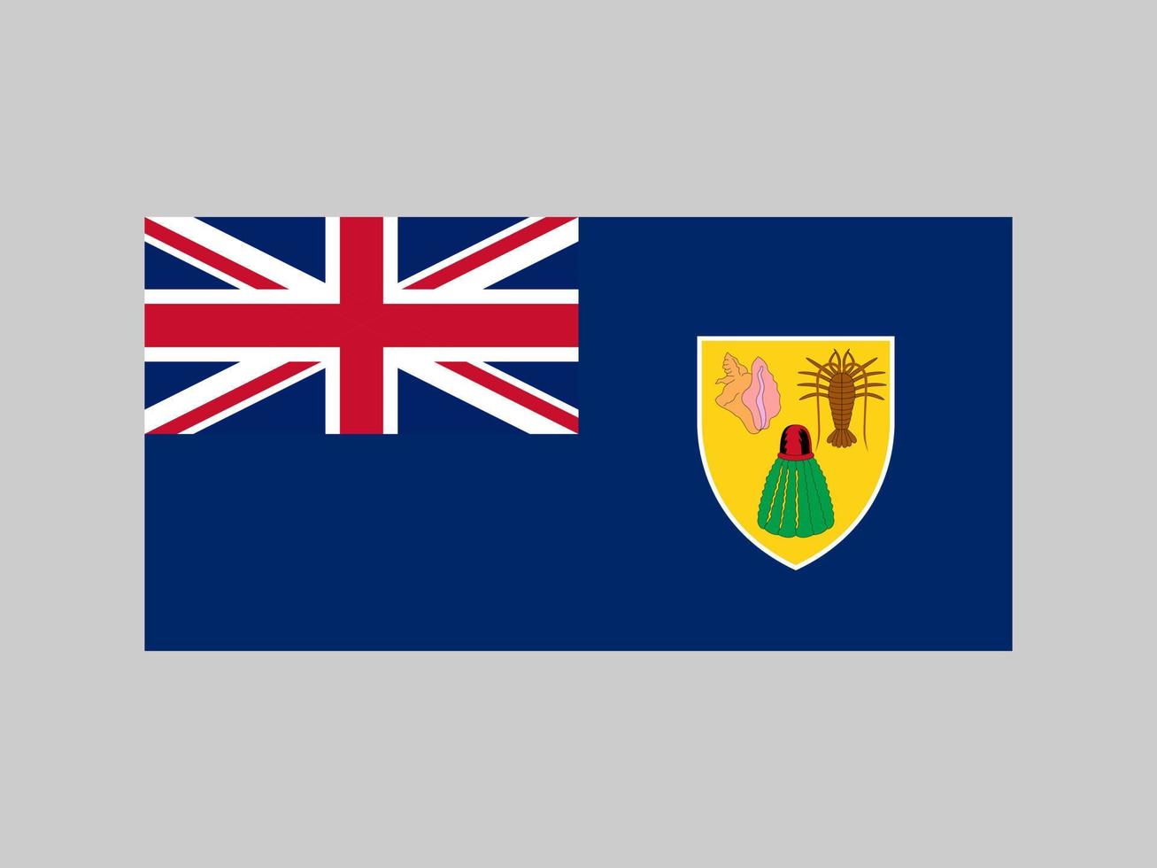 drapeau des îles turks et caicos, couleurs officielles et proportion. illustration vectorielle. vecteur