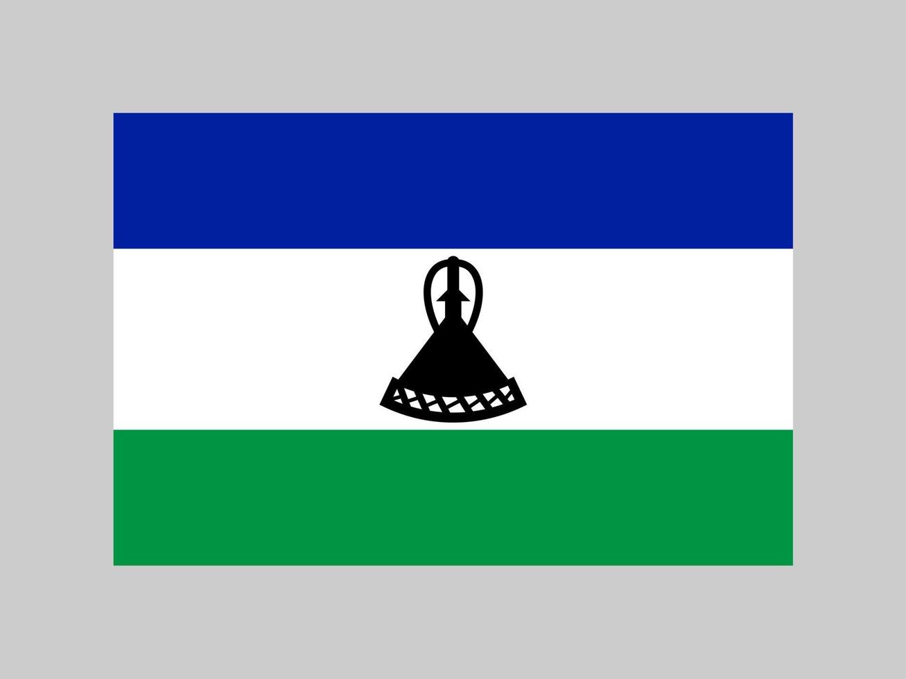 drapeau du lesotho, couleurs officielles et proportion. illustration vectorielle. vecteur