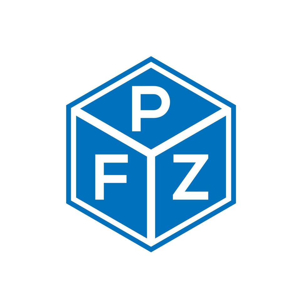 création de logo de lettre pfz sur fond noir. concept de logo de lettre initiales créatives pfz. conception de lettre pfz. vecteur