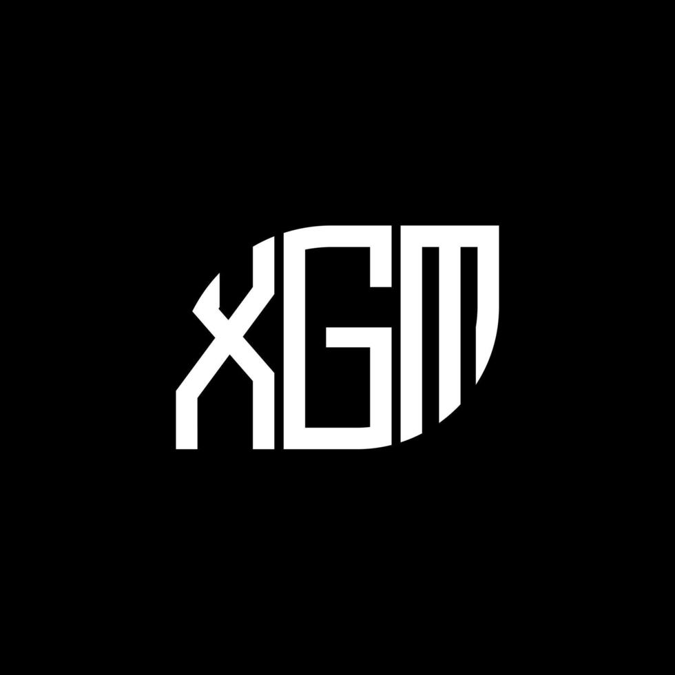 création de logo de lettre xgm sur fond noir. concept de logo de lettre initiales créatives xgm. conception de lettre xgm. vecteur