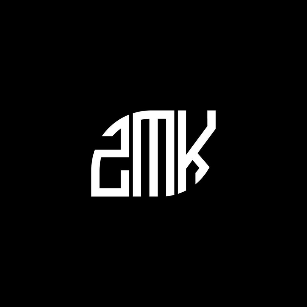 création de logo de lettre zmk sur fond noir. concept de logo de lettre initiales créatives zmk. conception de lettre zmk. vecteur