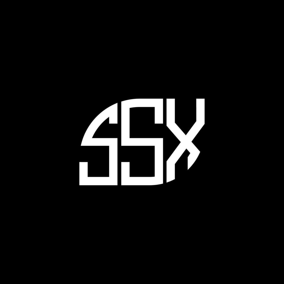 création de logo de lettre ssx sur fond noir. concept de logo de lettre initiales créatives ssx. conception de lettre ssx. vecteur