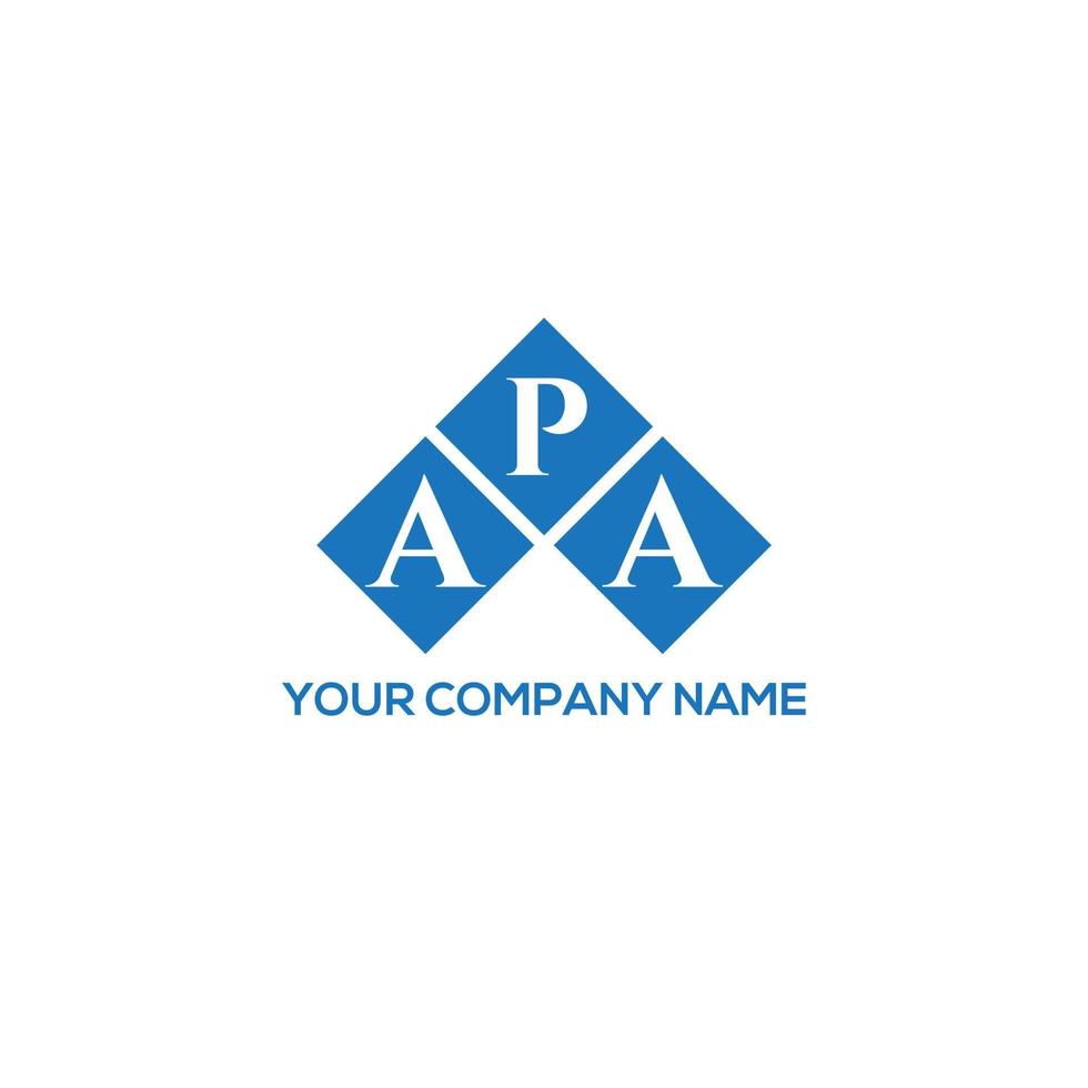 création de logo de lettre apa sur fond blanc. concept de logo de lettre initiales créatives apa. conception de lettre apa. vecteur