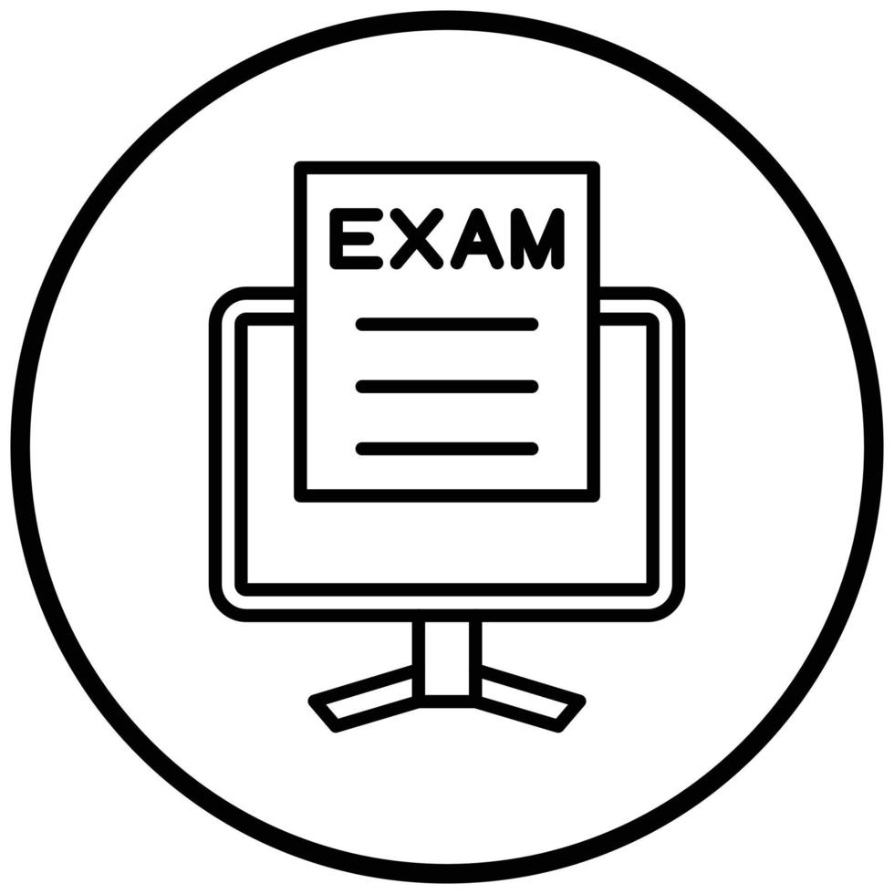 style d'icône d'examen en ligne vecteur