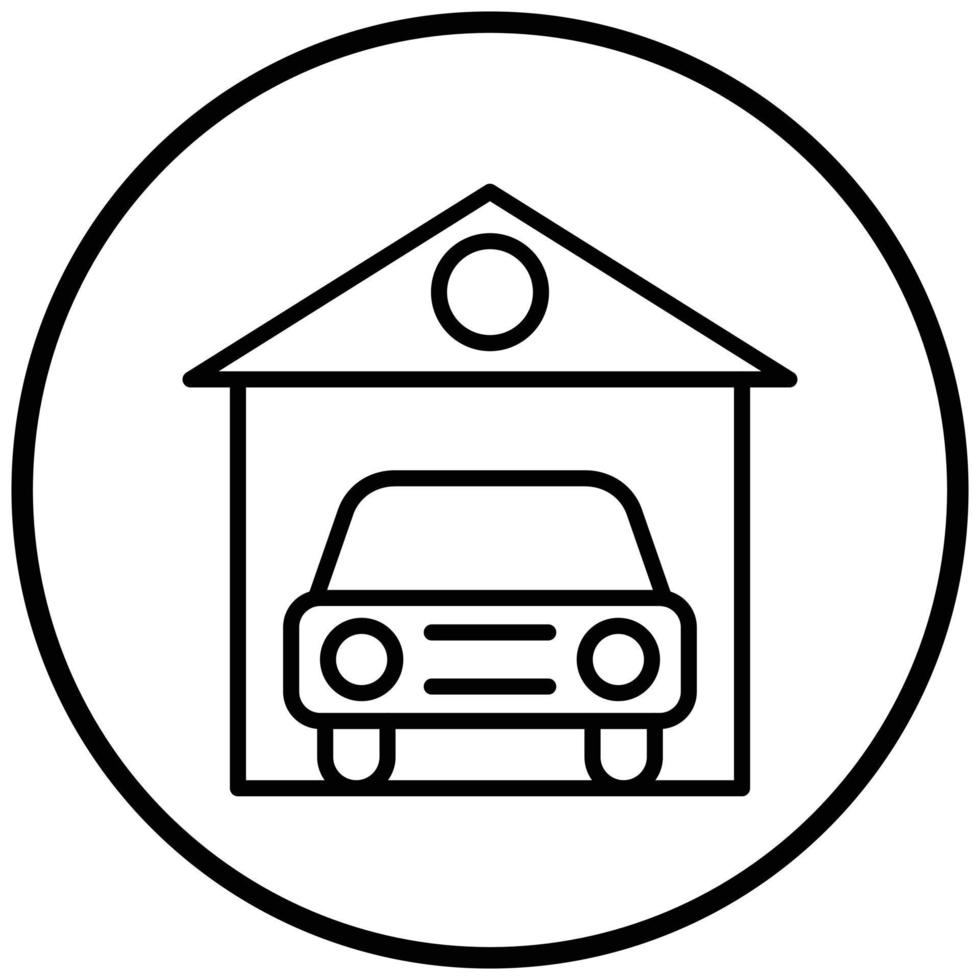 style d'icône de garage de voiture vecteur
