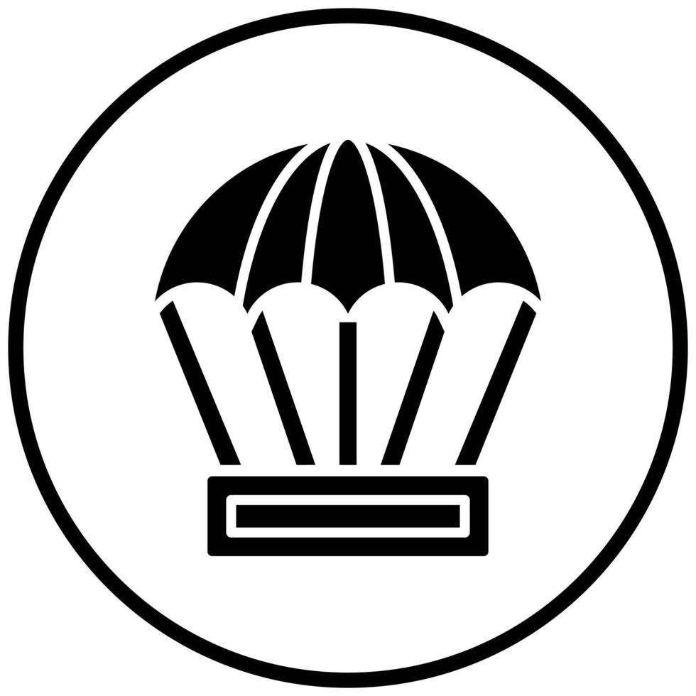 style d'icône de parachute vecteur