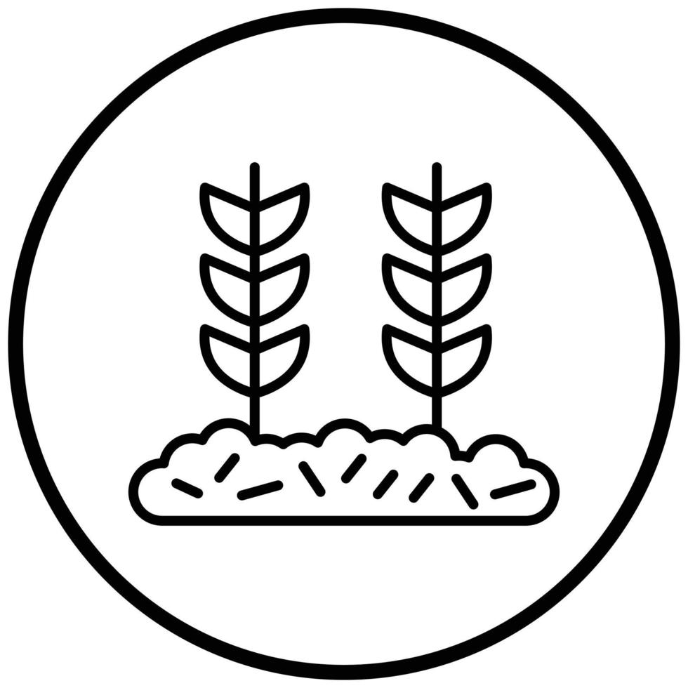 style d'icône de plantation de blé vecteur