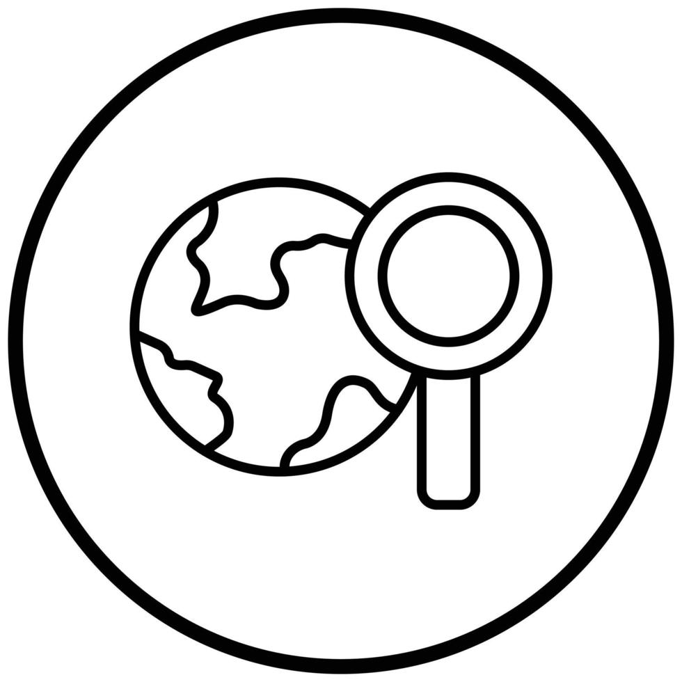 style d'icône de recherche globale vecteur