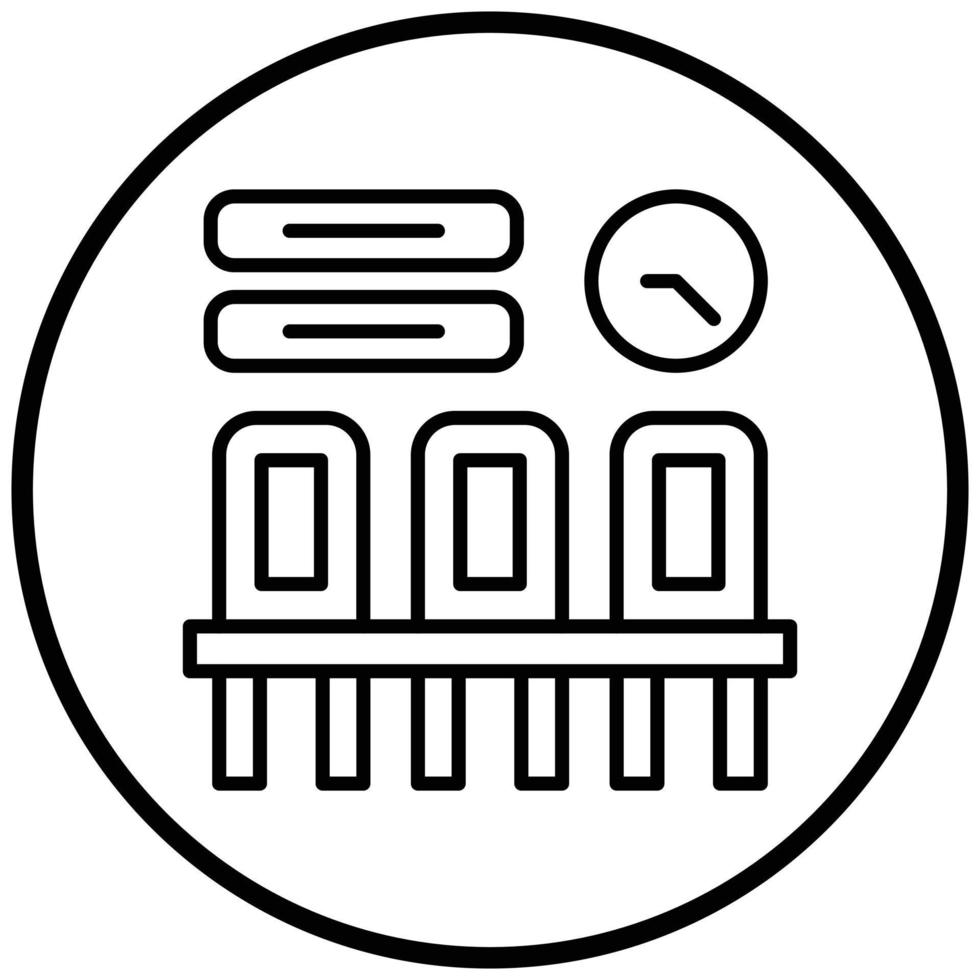 style d'icône de salle d'attente de l'aéroport vecteur