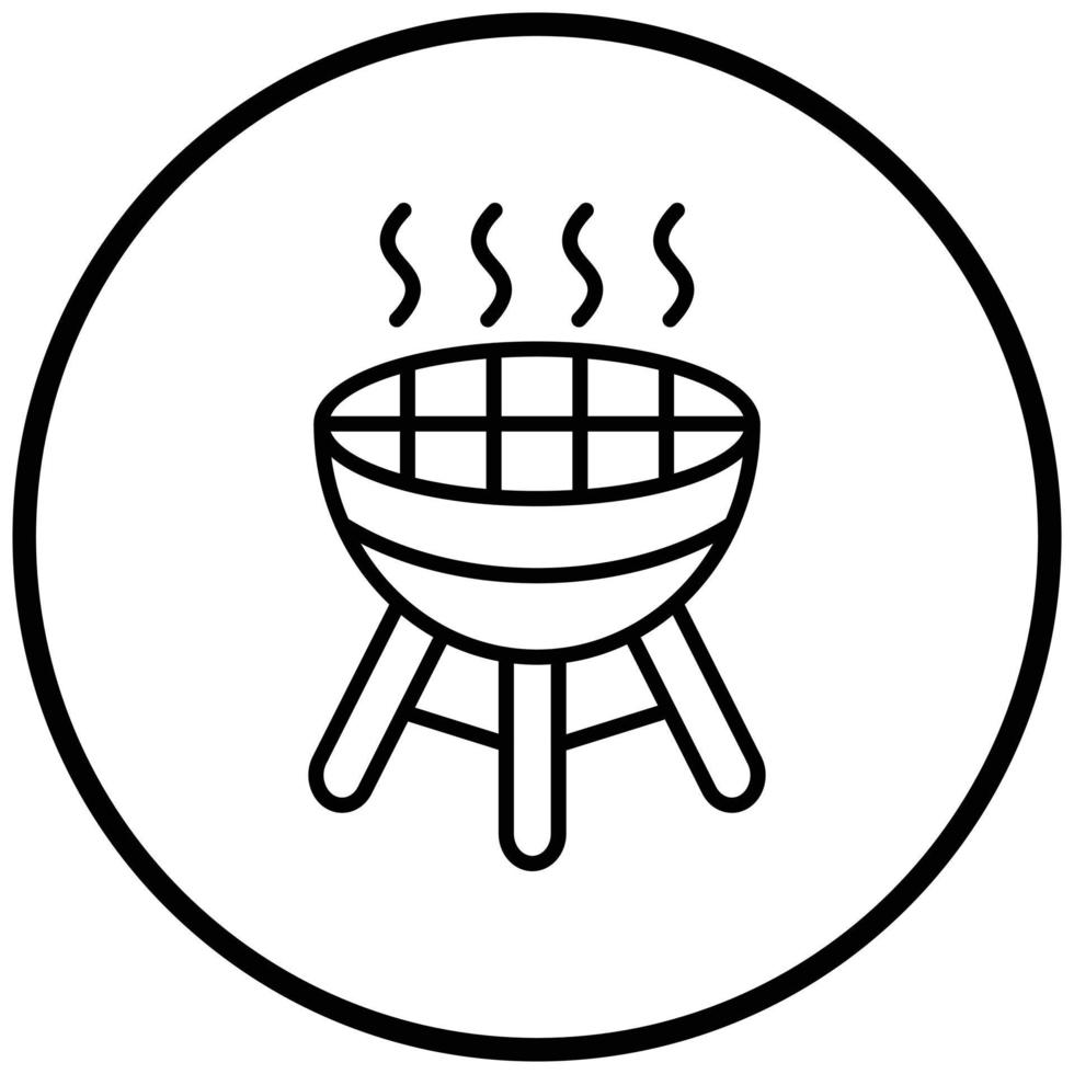 style d'icône de barbecue vecteur