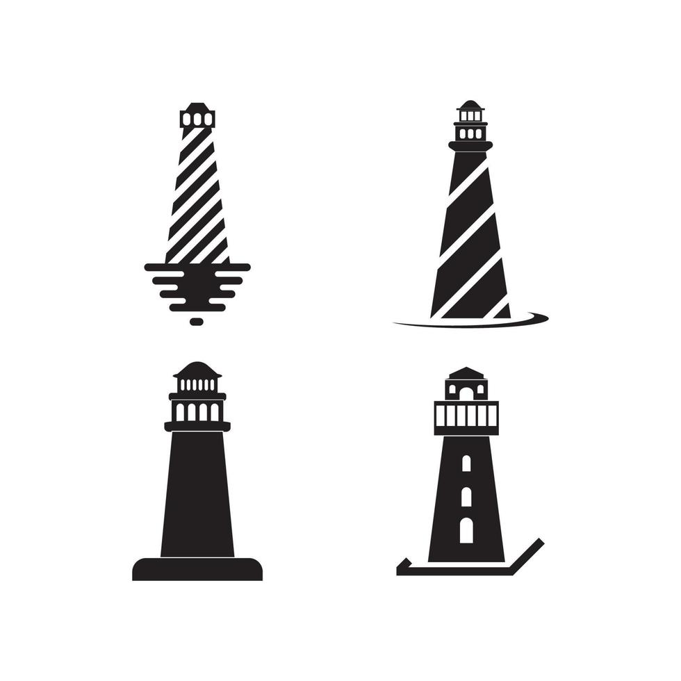 modèle de logo de phare vecteur