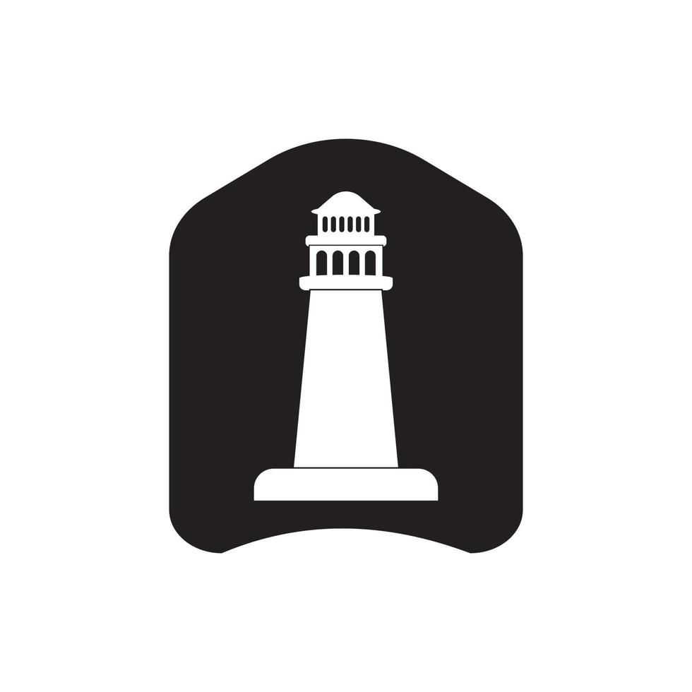 modèle de logo de phare vecteur