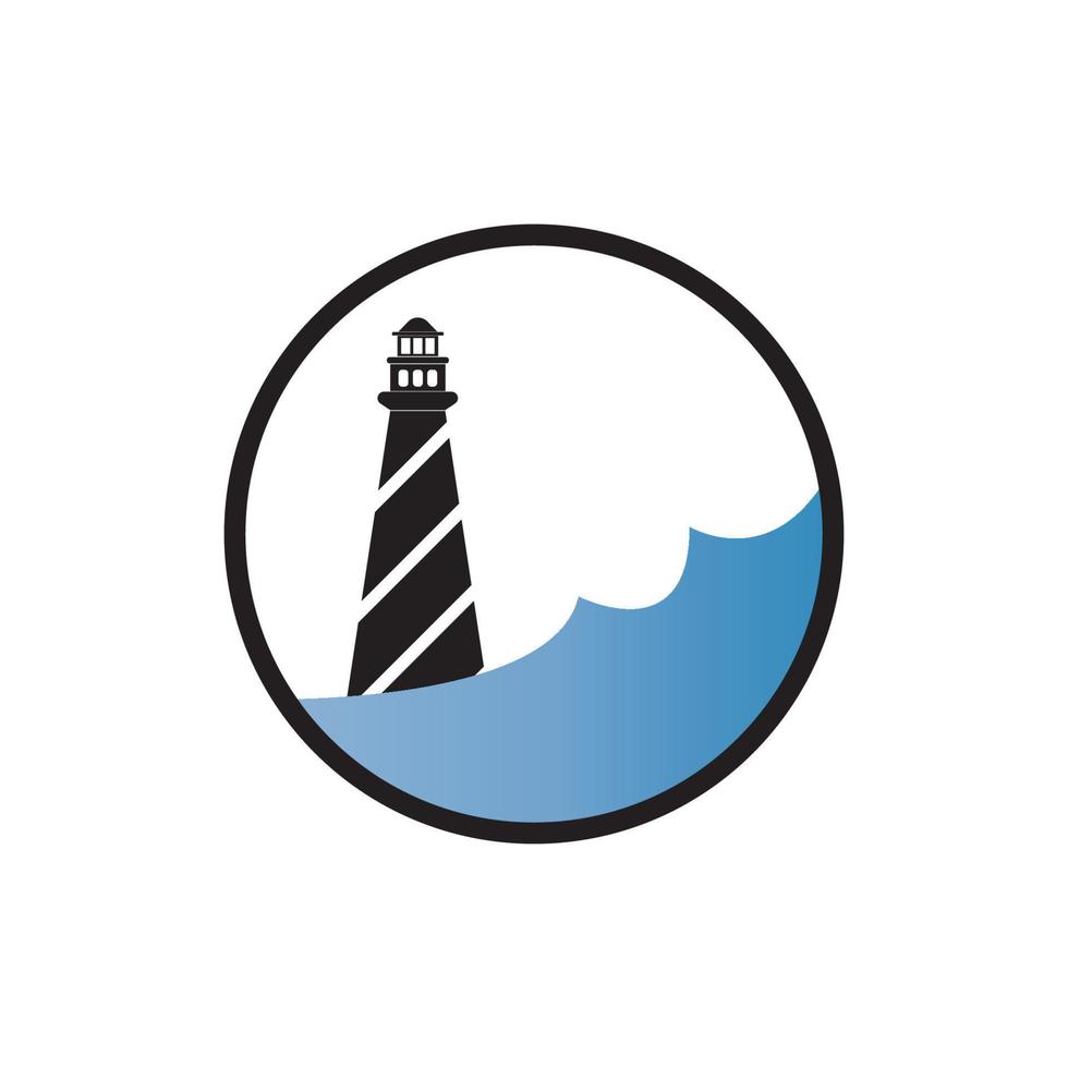 modèle de logo de phare vecteur