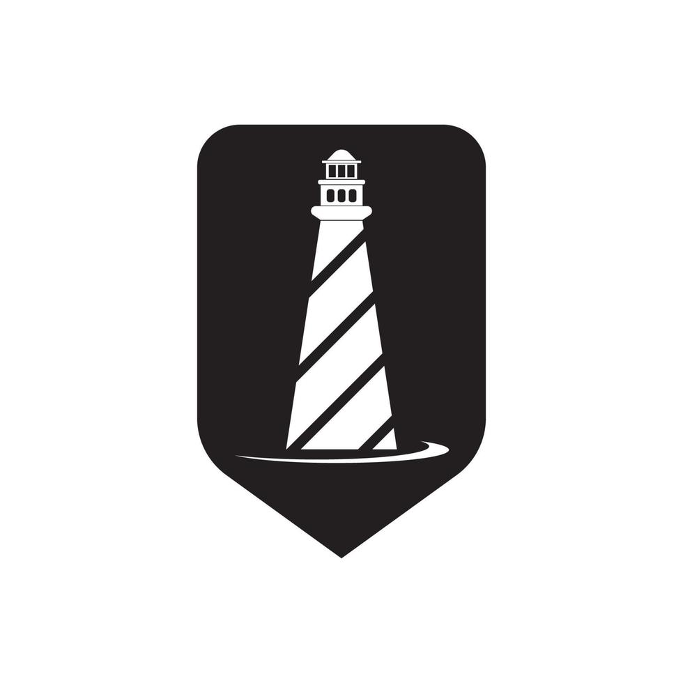 modèle de logo de phare vecteur