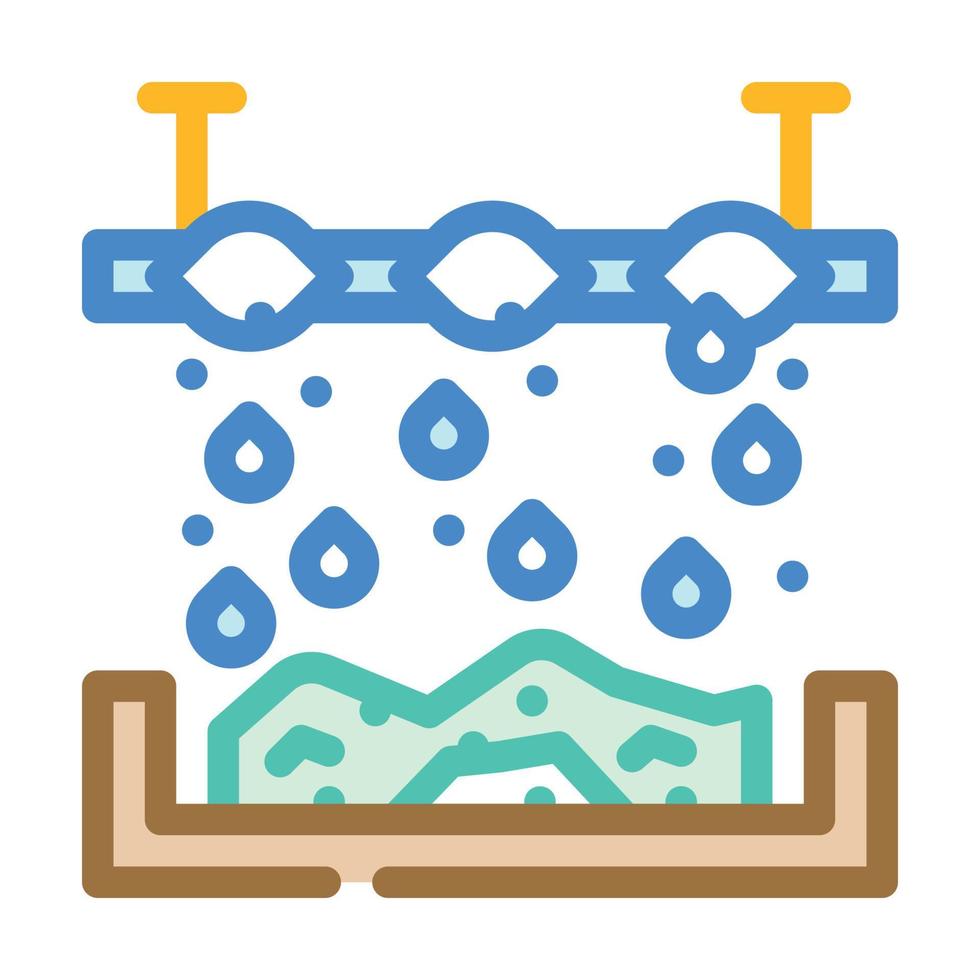 illustration vectorielle d'icône de couleur de déchets solides de traitement chimique vecteur