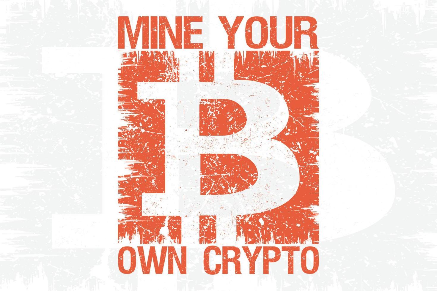 miner votre propre design de t-shirt crypto bitcoin vecteur