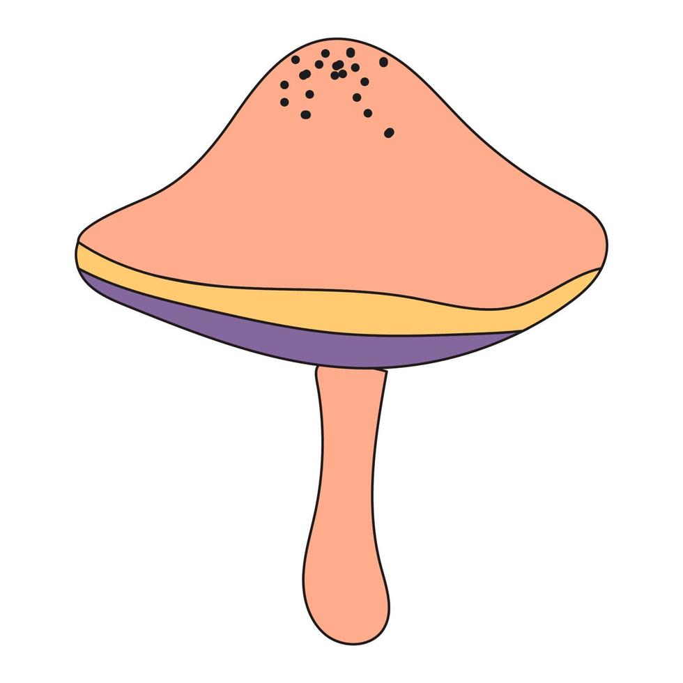 illustration de dessin animé plat aux champignons vecteur