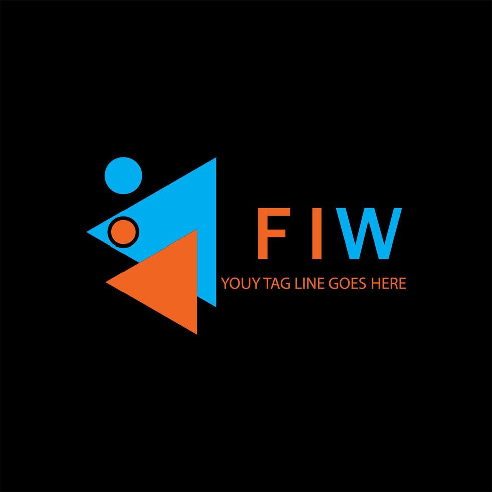 conception créative de logo de lettre fiw avec graphique vectoriel