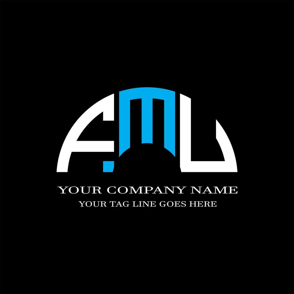 conception créative du logo de la lettre fmu avec graphique vectoriel