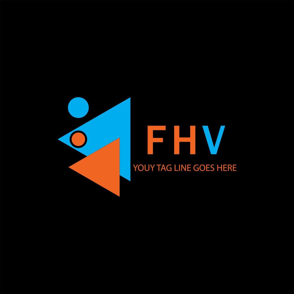 conception créative de logo de lettre fhv avec graphique vectoriel
