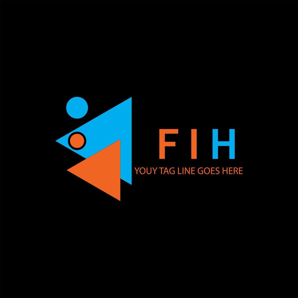 conception créative de logo de lettre fih avec graphique vectoriel